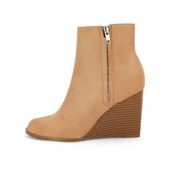 NEW Wedge Ankle Boots Chunky Pointed Toe Side Zipper 9 - Picture 2 of 4
